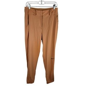 Nike Dri-FIT Tour Women Golf Jogger Pants M Tall Amber Brown Ankle Zip NWT